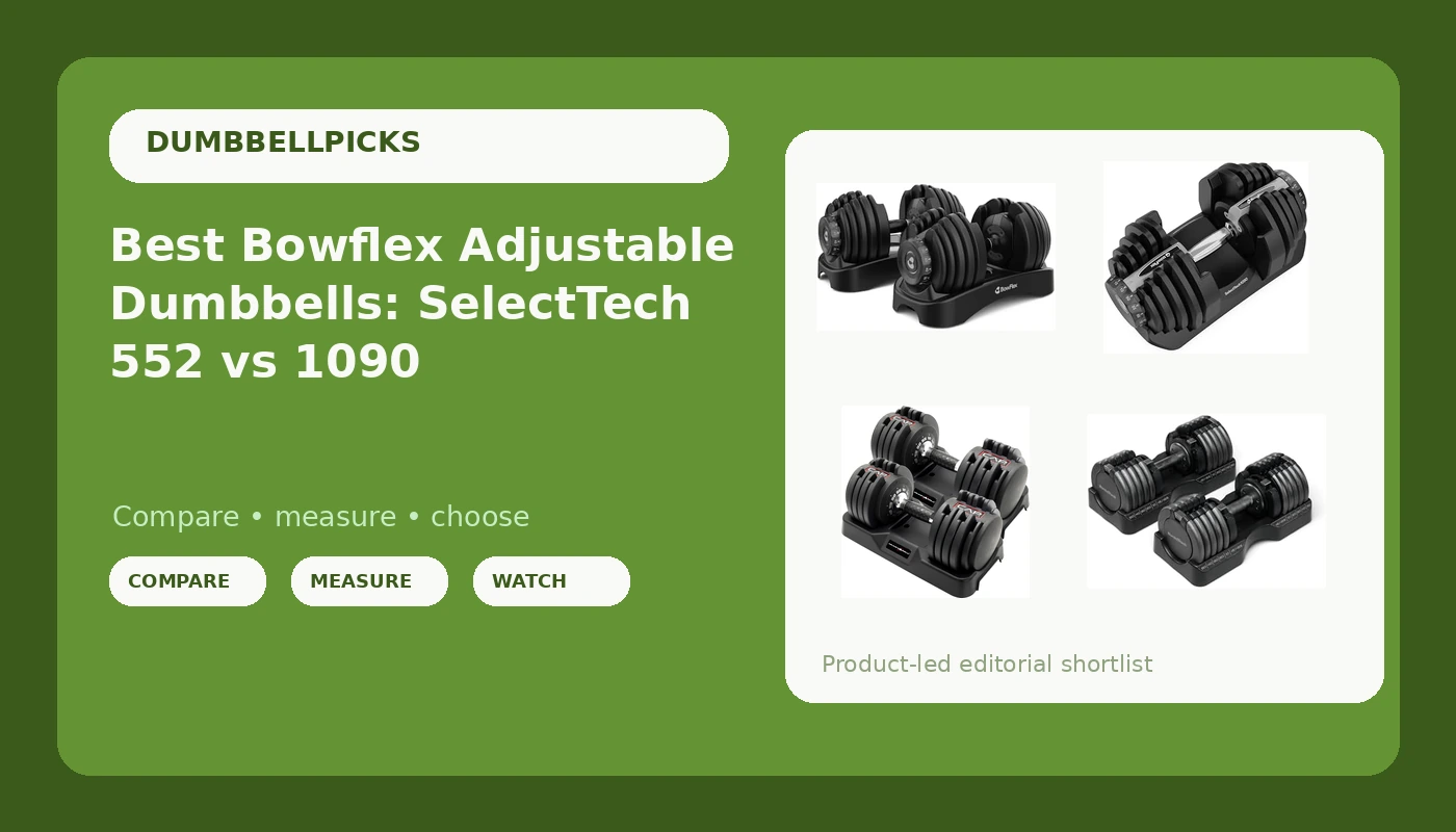 Best Bowflex Adjustable Dumbbells: SelectTech 552 vs 1090 - DumbbellPicks review with measurements and honest opinion