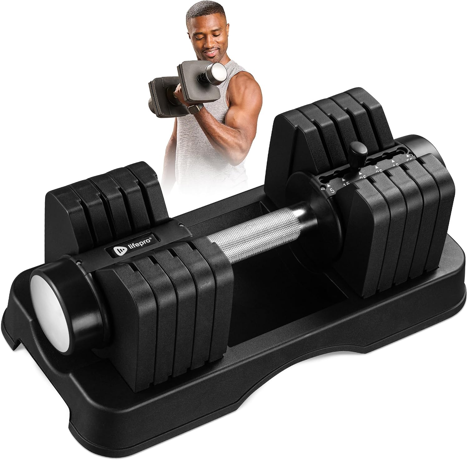 Lifepro Adjustable Dumbbells and Weights for Home Gym, Quick-Adjust