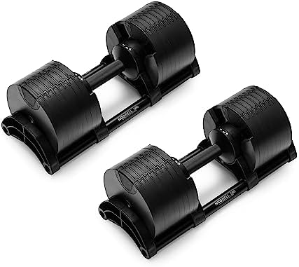 Adjustable Dumbbells Bells of Steel - Nuobell 5 to 50 or 80 lb Pair Set