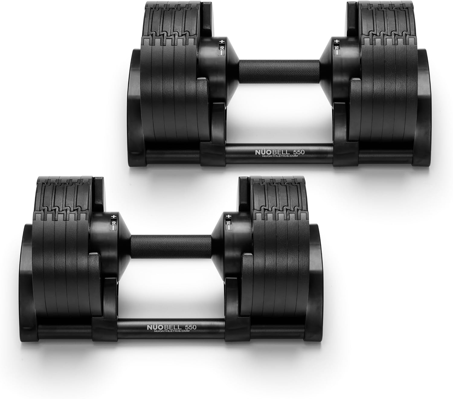 NÜOBELL® Adjustable Dumbbell Set, 5-50 LB or 5-80 LB, Easy Twist 2024-25 Mode...