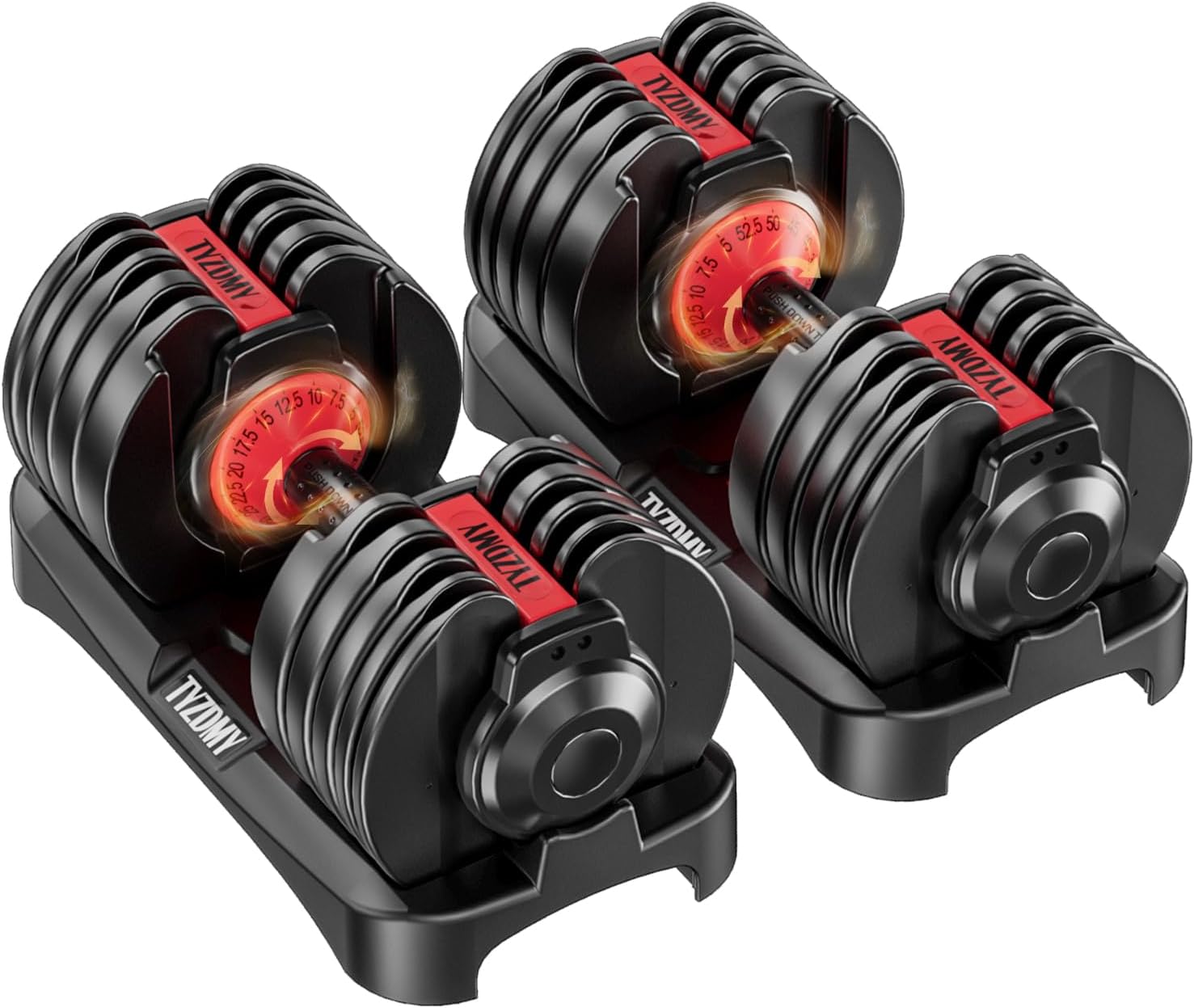 TYZDMY Adjustable Dumbbells Set of 2，Free Weights Dumbbells Set
