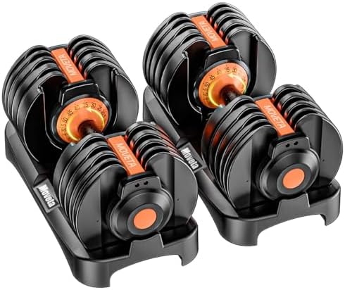 Adjustable Dumbbells Set of 2，Free Weights Dumbbells Set